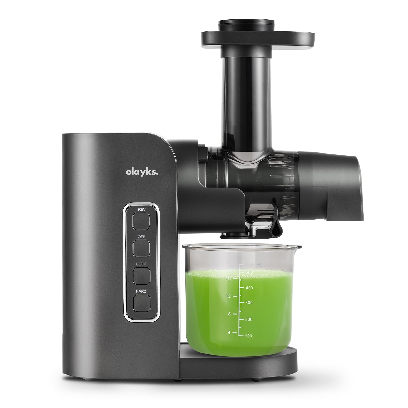 Olayks Juicer Machine,Slow Masticating Juicer with 2 Speed Modes & Quiet Motor,Cold Press Juicer Machines Vegetable and Fruit with Reverse Function,Celery Juicer,BPA-Free,Easy to Clean