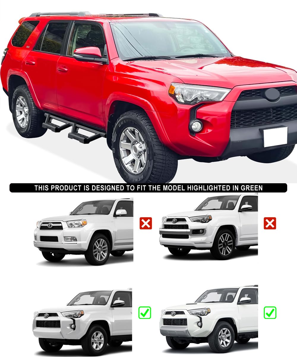 APS Drop Steps Running Boards Compatible with Toyota 4Runner 2014-2024 SR5 & TRD Pro & 17-24 TRD Off-Road | 304 Stainless Steel Side Steps Nerf Bars | Anti-Slip | 500lbs Capacity | 5-Year Warranty