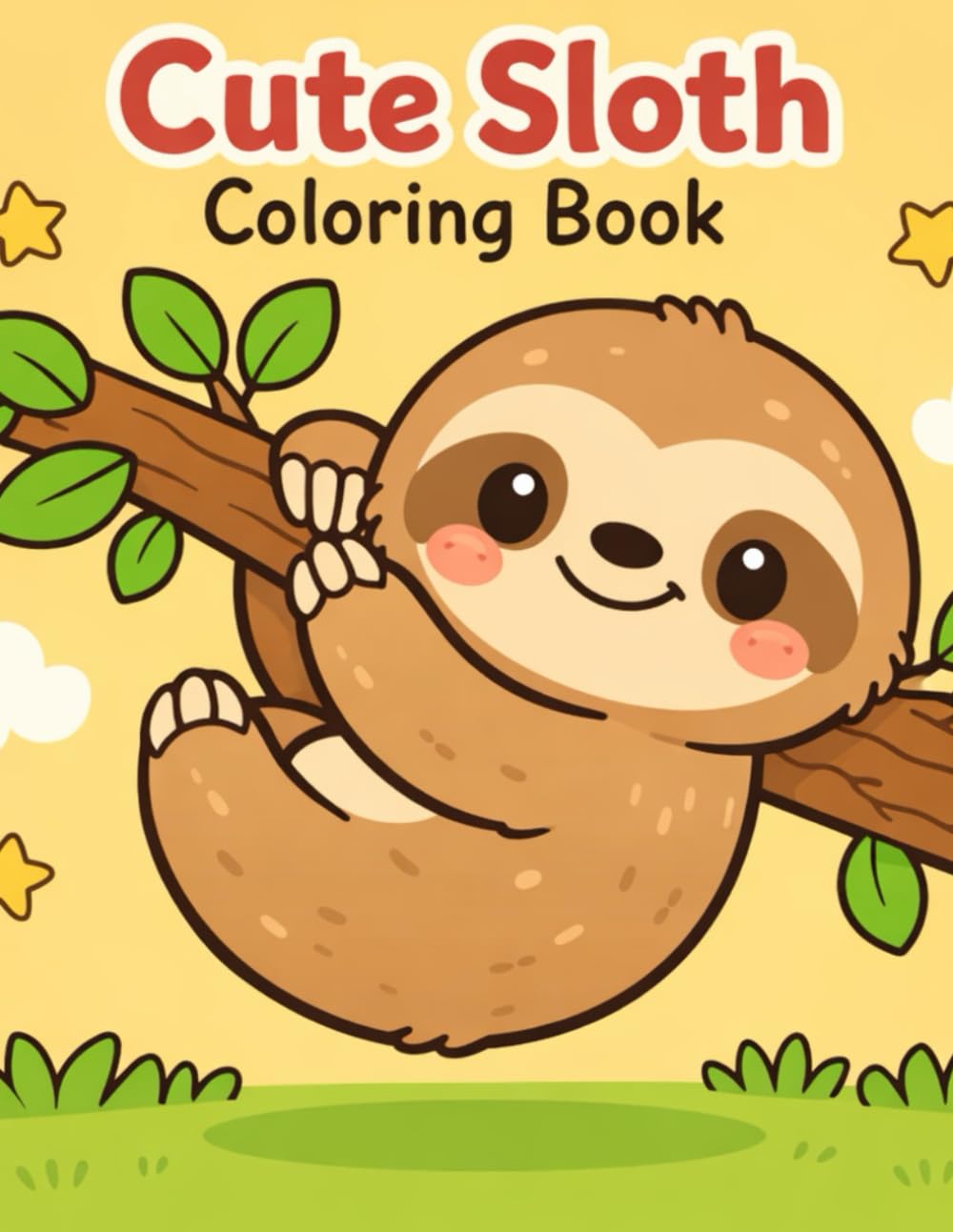 Cute Sloth Coloring Book for Kids: Adorable Sloth Coloring Pages for Fun and Creativity: Easy and Bold Sloth Illustrations for Toddlers, Preschool, and Young Children