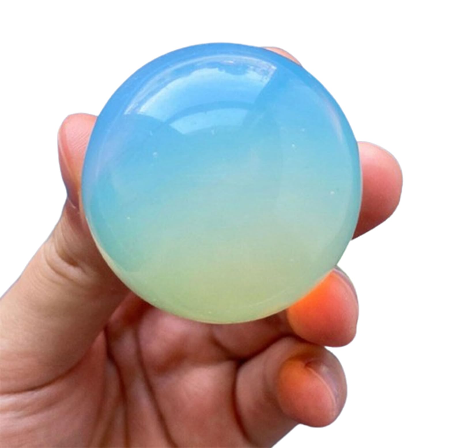 AUOQKQUT Opal Crystal Ball Gemstone Sphere Stone Feng Shui Decorative Polishing Crystals for Home Decor Photography Ornaments,4~5cm