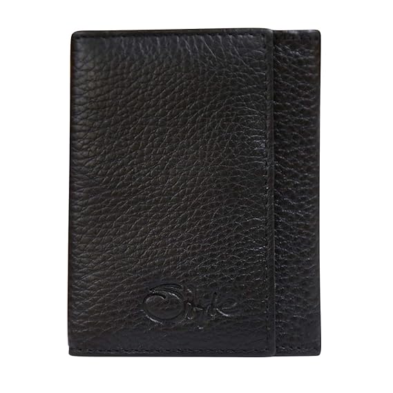 Style Shoes Black Genuine Leather Money Clip Wallet Cum Credit Card Case for Men and Boys -33850CA2