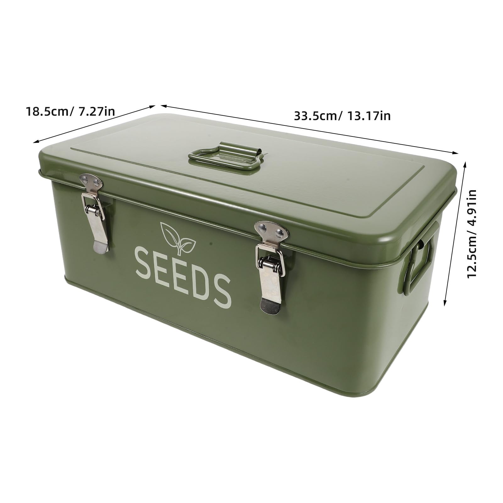 Toddmomy Samentütchenbox mit Trennfächern - Organizer-Etui mit 4 Fächern, Werkzeugaufbewahrung und Griff - Behälter zur Sammlung von Pflanzen- und Blumensamen (Dunkelgrün)