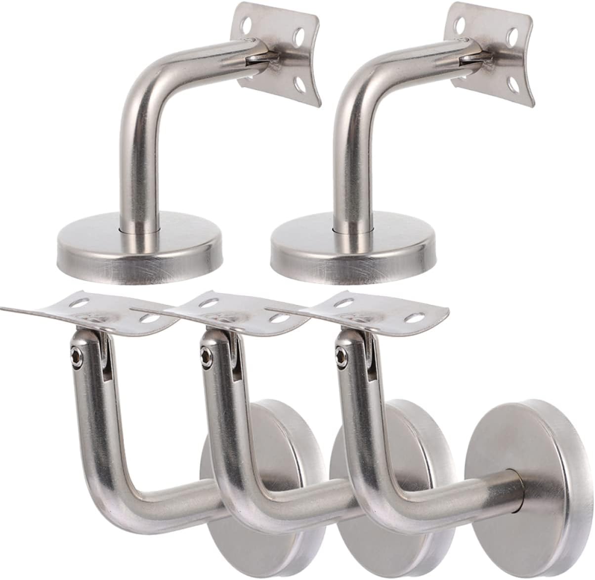 ARTIBETTER 5pcs Handrail Holder Banister Bracket Stair Rail Brackets Stainless Steel for Staircase Support