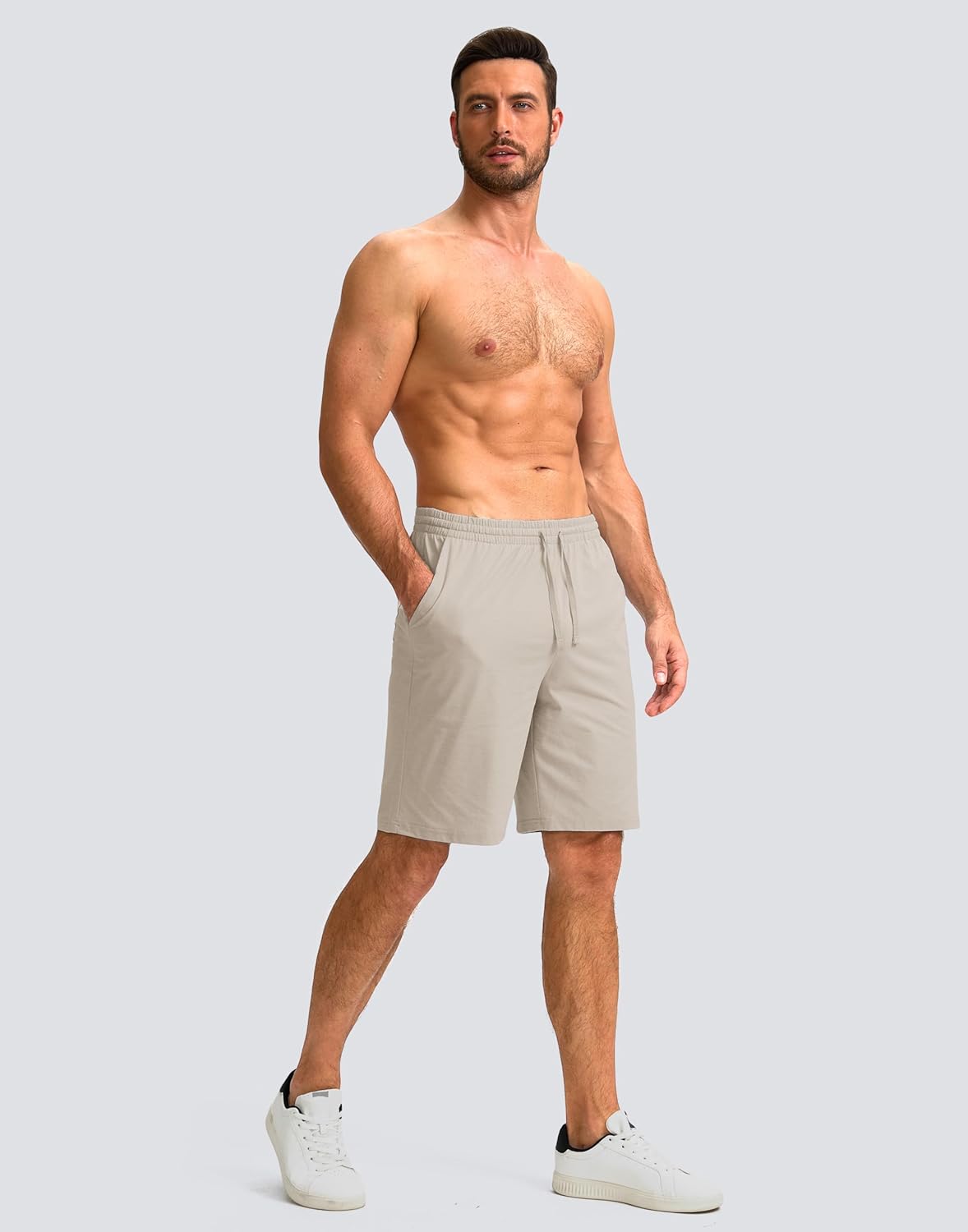 Pudolla Men's Lounge Shorts with Pockets 9" Lightweight Sweat Jersey Shorts for Men Workout Gym Athletic - Image 6