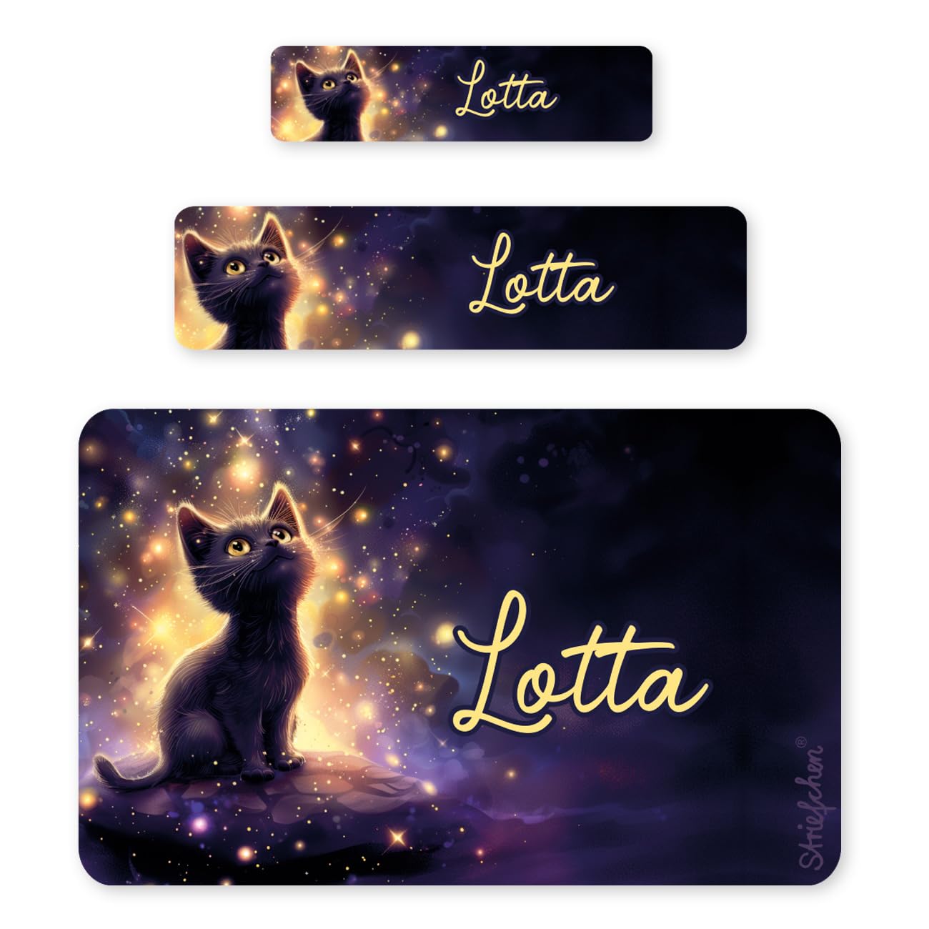 Striefchen® Schulaufkleber Personalisiert - 100 Stück | Mit Namen & Motiv