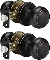 Vista 8 de Goldenwarm - Perillas interiores de puerta de bronce aceitado, perillas para puerta de dormitorio, pomo de puerta de bronce con privacidad, perilla