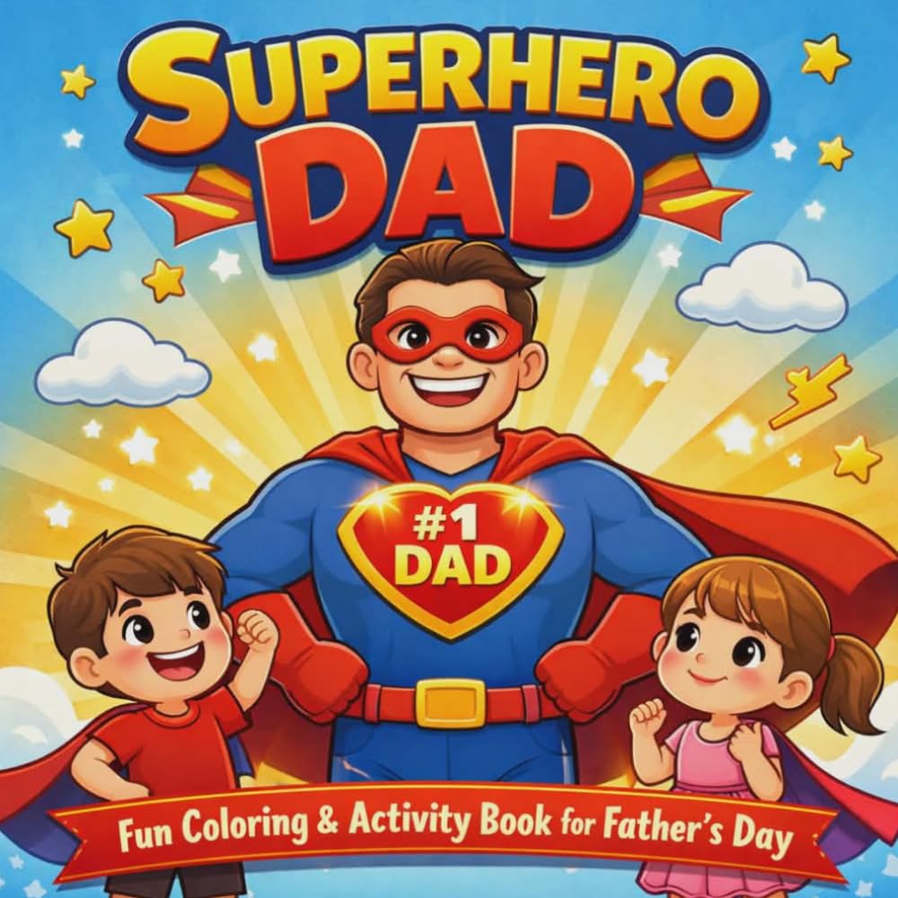 Superhero Dad: Fun Coloring & Activity Book for Father’s Day