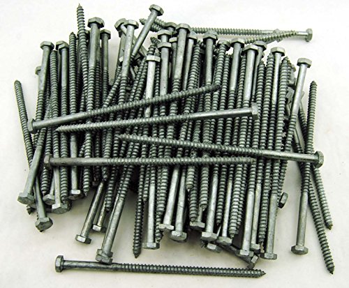 (100) Galvanized Hex Head 1/4 x 6 Lag Bolts Wood Screws