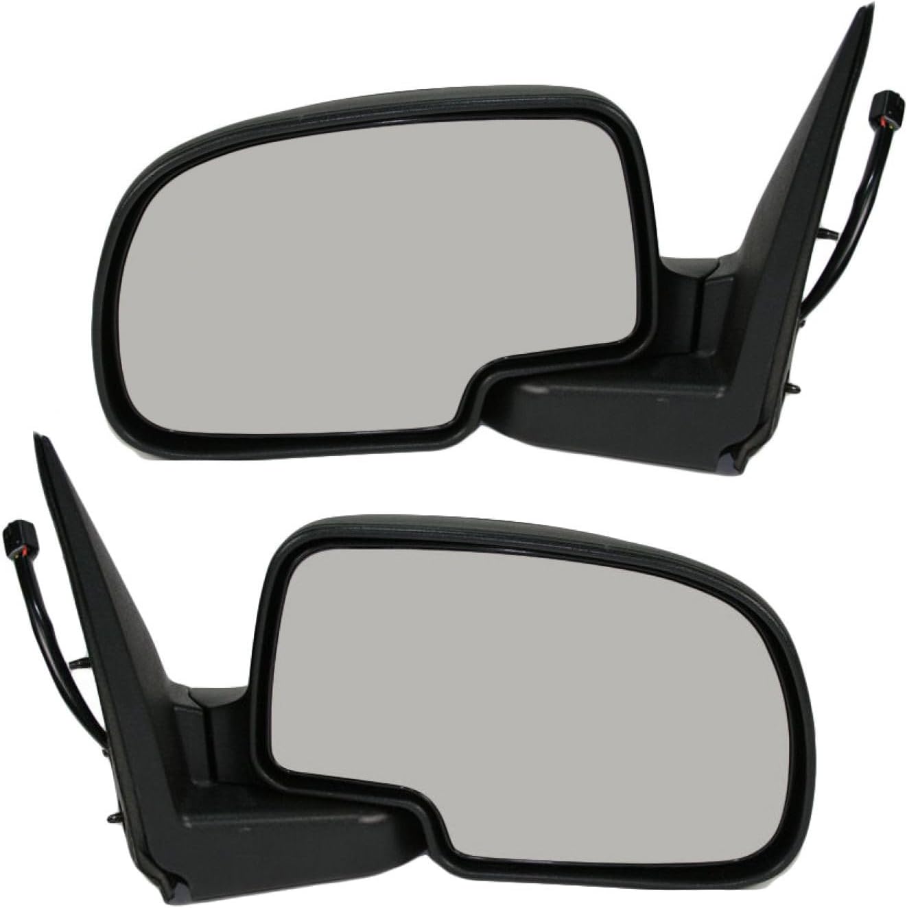 2 Piece Driver and Passenger Side Mirror Assembly Set Electric Adjustment Heated No Memory Black Compatible with 2002 Chevy Avalanche 1500 2500 2000-2006 Suburban 1500 2500 GMC Yukon Yukon XL 1500