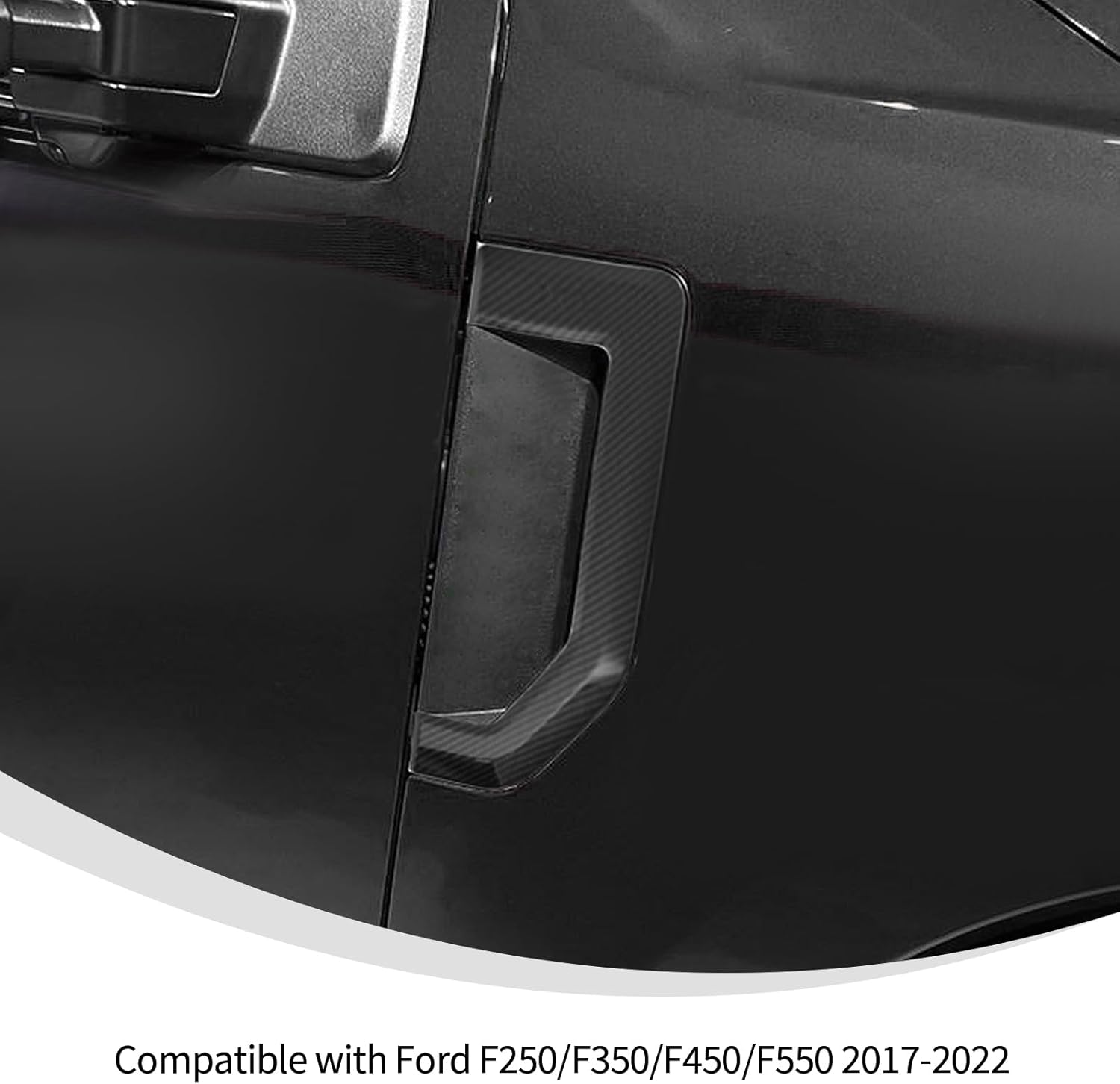 Linskip Fender Side Emblem Trim Compatible with 2017-2022 Ford F250/F350/F450/F550 XL, Fender Badges Cover, Enterior Accessories(Black Carbon)