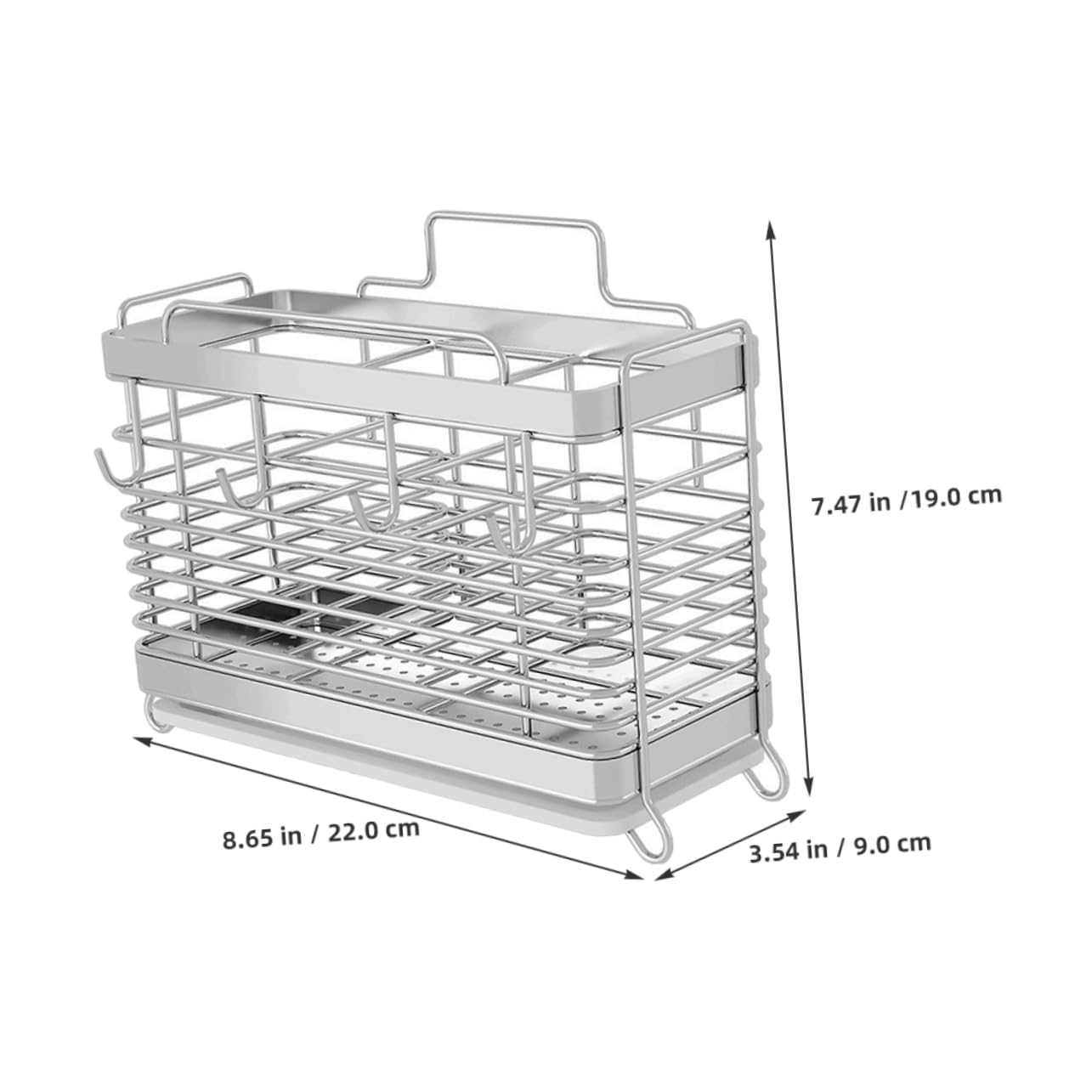 VINTORKY Utensil Holder with Integrated Draining Rack Versatile Cutlery Organizer for Kitchen Counter Stylish and Design for Chopsticks Spoons Forks and More