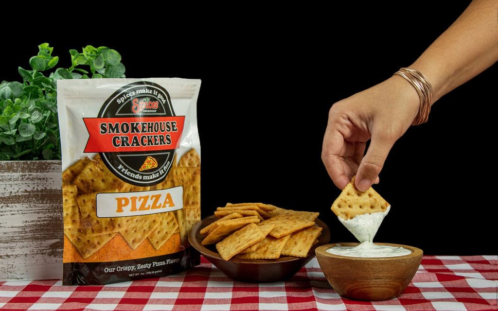 Smokehouse Crackers Pizza Snack Crackers, 7 oz bags (3 Pack)