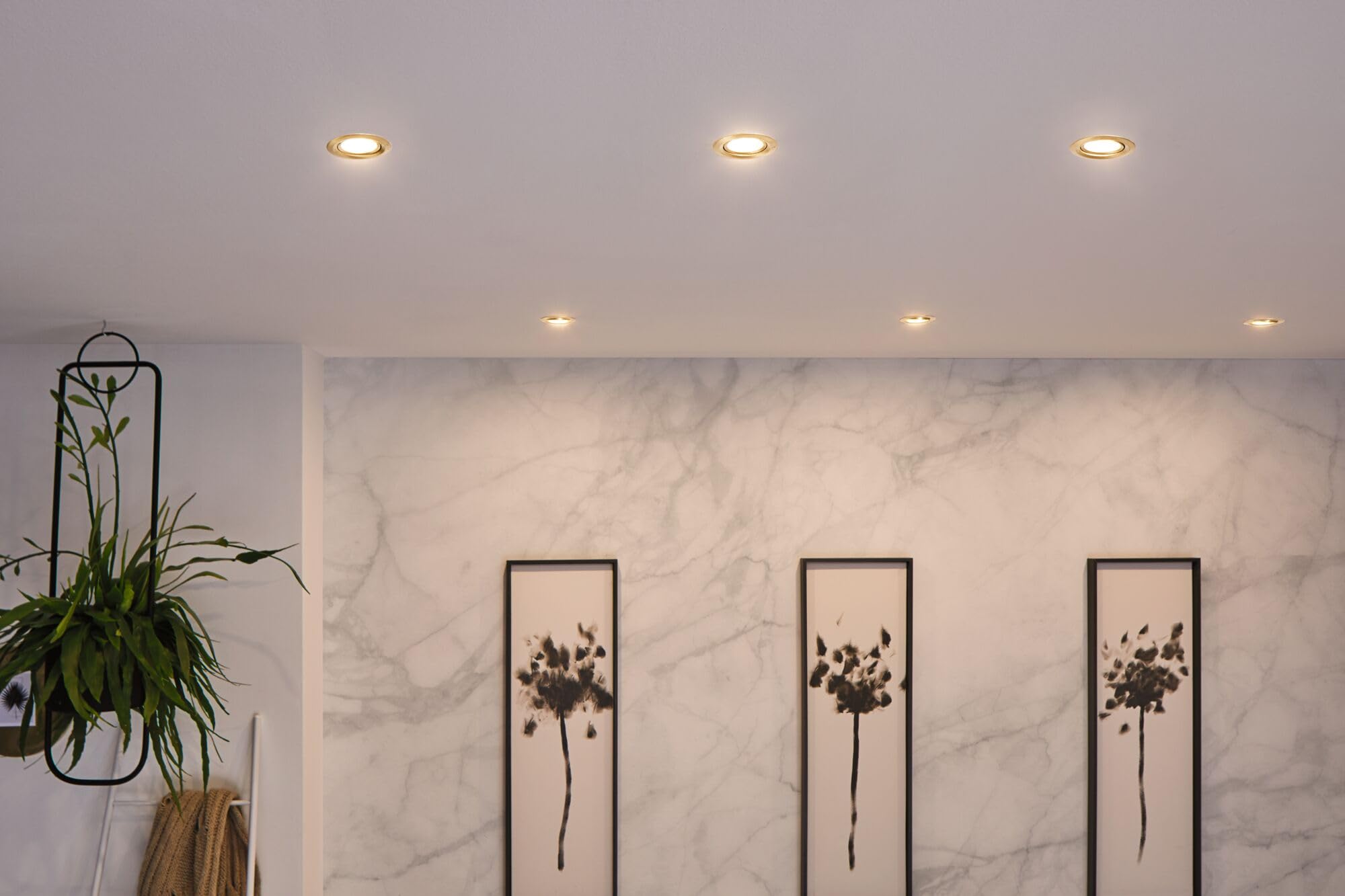 Paulmann 92483 Spots encastrés LED Choose spot fixe max. 3x10 watts spot encastré pour plafond Laiton brossé lampe encastrée Alu