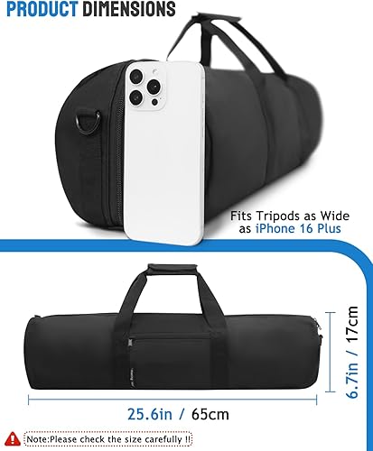 Miniatura 3 de Bolsa de trípode de 25 pulgadas31 pulgadas para soportes de luz, soporte de pluma, paraguas y trípode accesorios de fotografía (31.5 in) (25.6 in)