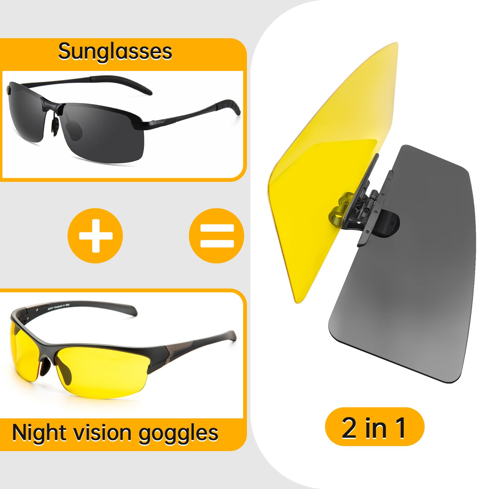 DOOUBAO Sun Visor Extender for Car, Day and Night Universal Sun Visor Extender for Car Easy to Install, Upgraded UV400 Anti-Glare Protects from Glare, UV Rays, Snow Blindness for Safe Driving