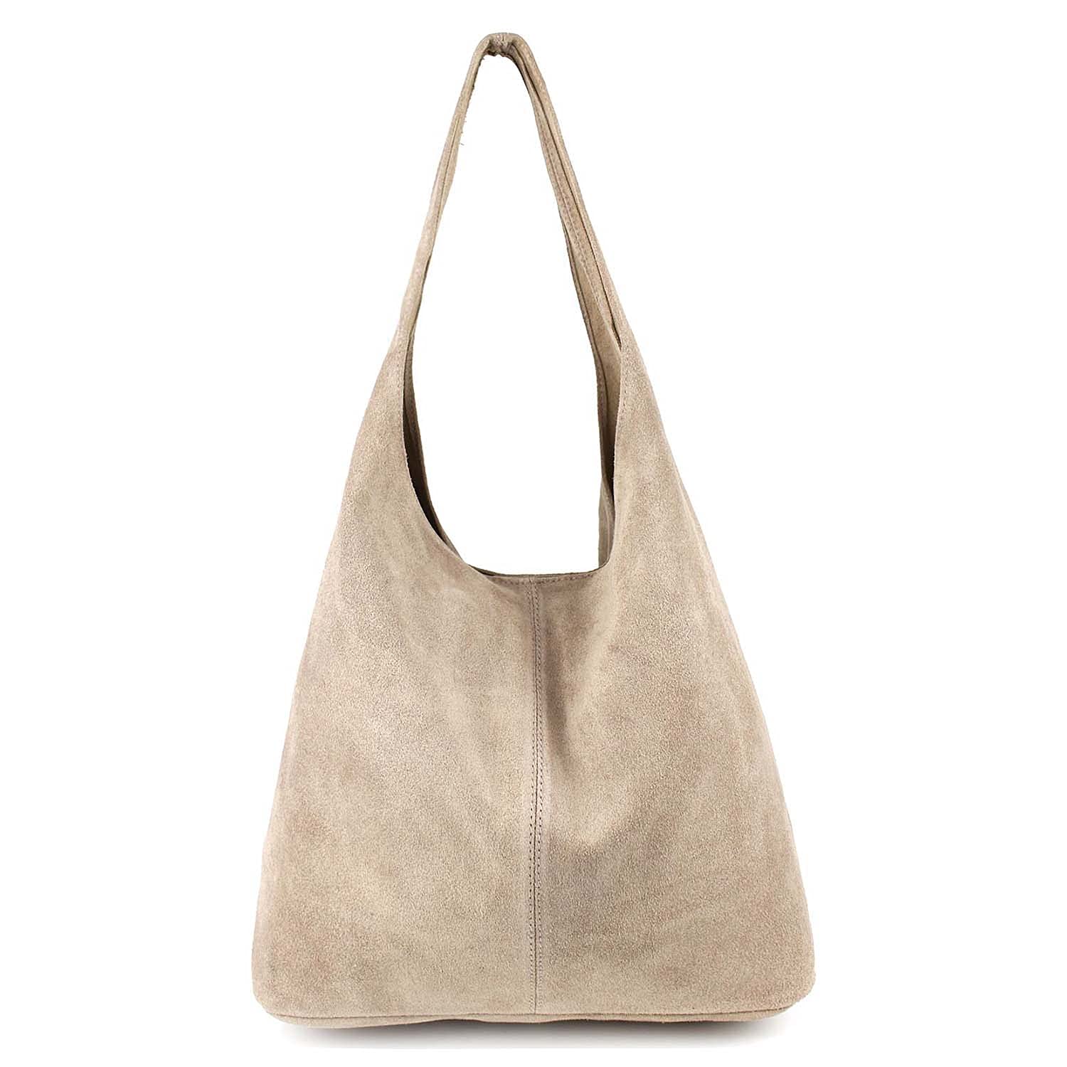 Made in Italy Damen echt Leder Tasche Rindsleder Shopper Schultertasche Umhängetasche Handtasche Beuteltasche Hobo Bag Ledertasche Reisetasche Sport Arbeit Urlaub Daily Bag groß Freizeit