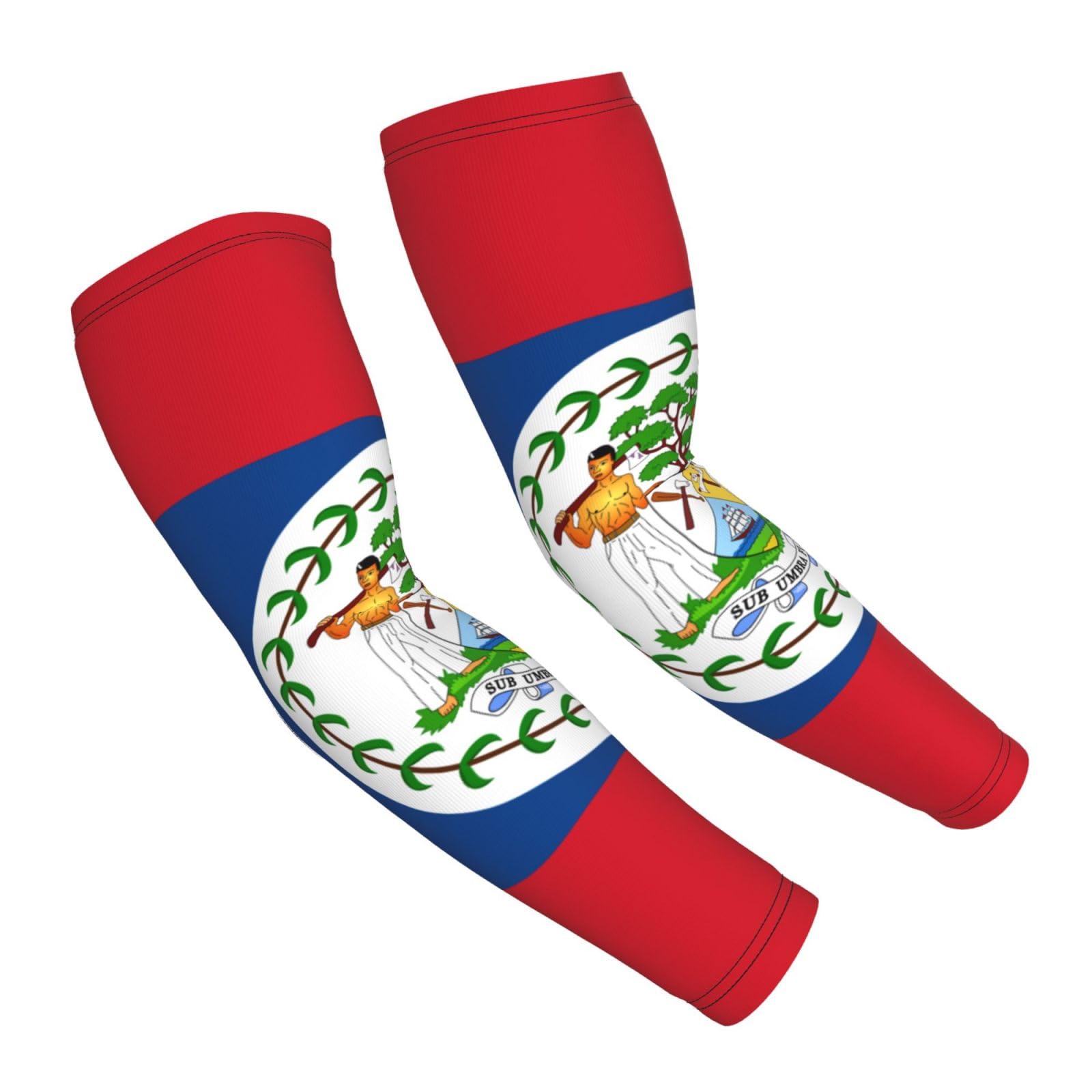 CUTEDWARF Flag Of Belize Sun Protection Arm Long Sleeve Protector Unisex Outdoor Sports Protective Sleeve Guard