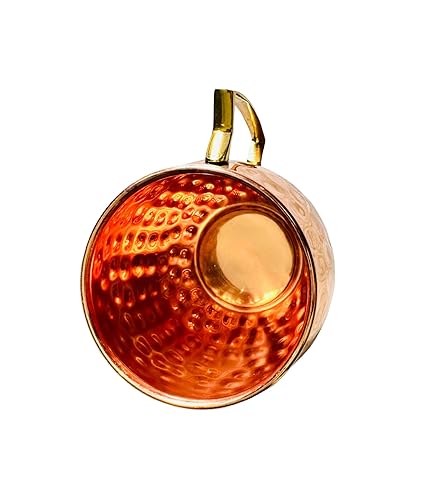Moscow Mule Copper Mugs-Set of 2 Hammered Copper Cups,100% HANDCRAFTED Food Safe Pure Solid Copper Mugs - 16 oz Gift Set, Stainless Steel Lining,