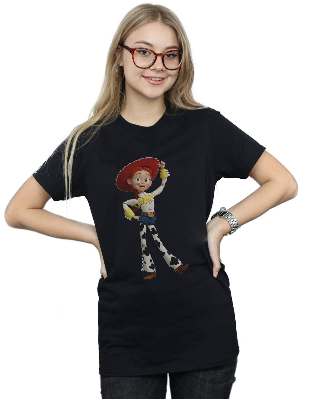 Disney Women's Toy Story Jessie Pose Boyfriend Fit T-Shirt Black XX-Large