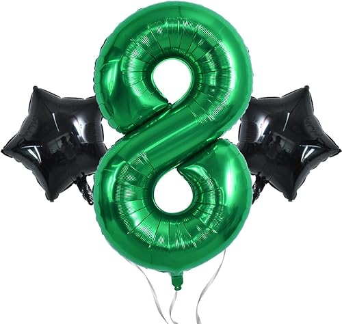 Vista 64 de TONIFUL Globo digital 2 verde de 40 pulgadas para decoración de cumpleaños, boda, fiesta de aniversario Número 2