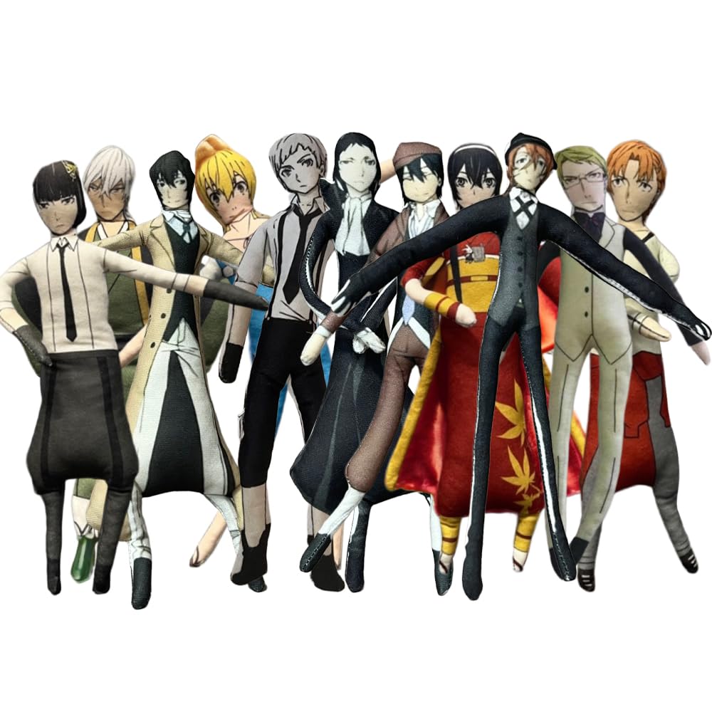 Zhongkaihua BSD Plüschfigur Chuuya/Dazai/Ranpo/Atsushi-Figur, Anime, weich, gefüllt, drehbar, lustig, für Sofa, Schlafzimmer, Heimdekoration, Sammlerstücke, Geschenke, 28 cm