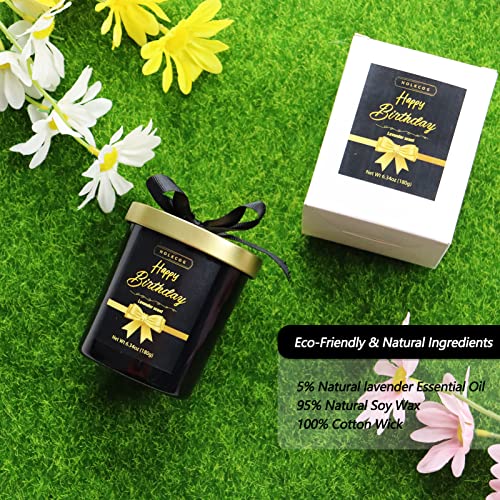 Holkcog Happy Birthday Candle- Birthday Scented Candles Home Room Decorations, Soy Wax Candles Scents Of Lavender (6.34Oz 45Hours Burn), Jar Candle Birthday Gifts For Men, Bday Gift For Dad/Boyfriend #TOP1