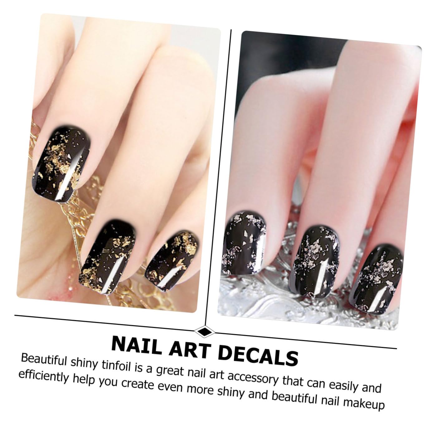 3 Set Decorazioni Nail Art Diy Foglia Oro E Argento Con Pinzetta Decorazione Unghie Facile Da Applicare Resistente E Brillante Per Unghie Naturali E Artificiali 3 Pezzi*3