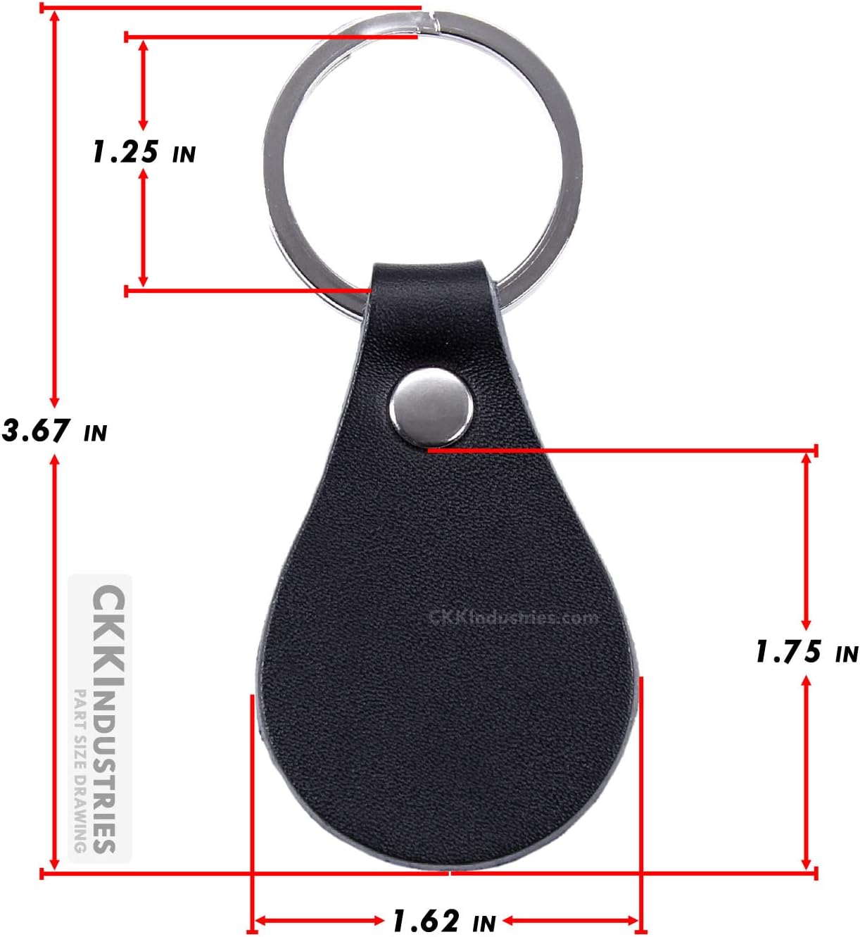 Leather Key Fob Kit - Cowhide - Natural - (8-9oz) - Rivet (Brass Finish) - Key Ring (Nickel Finish) - (USA Made) - (15 Pack)