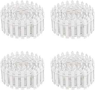 4PCS 35Inch White Picket Fence - Miniature Fairy Garden Decor, Plant Pots & DIY Crafts (Durable Wooden Decorative Fence)