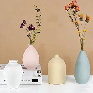Ceramic Vase Set of 4,Small Vases for Dried Flowers&Pampas Grass,Vase fo...