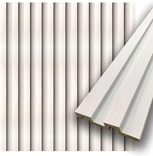 Concord - Paneles de pared 3D  Paneles de pared de listones  roble natural  Panel de listones impermeables  94.5 x 4.8 pulgadas cada uno  18.9 pies