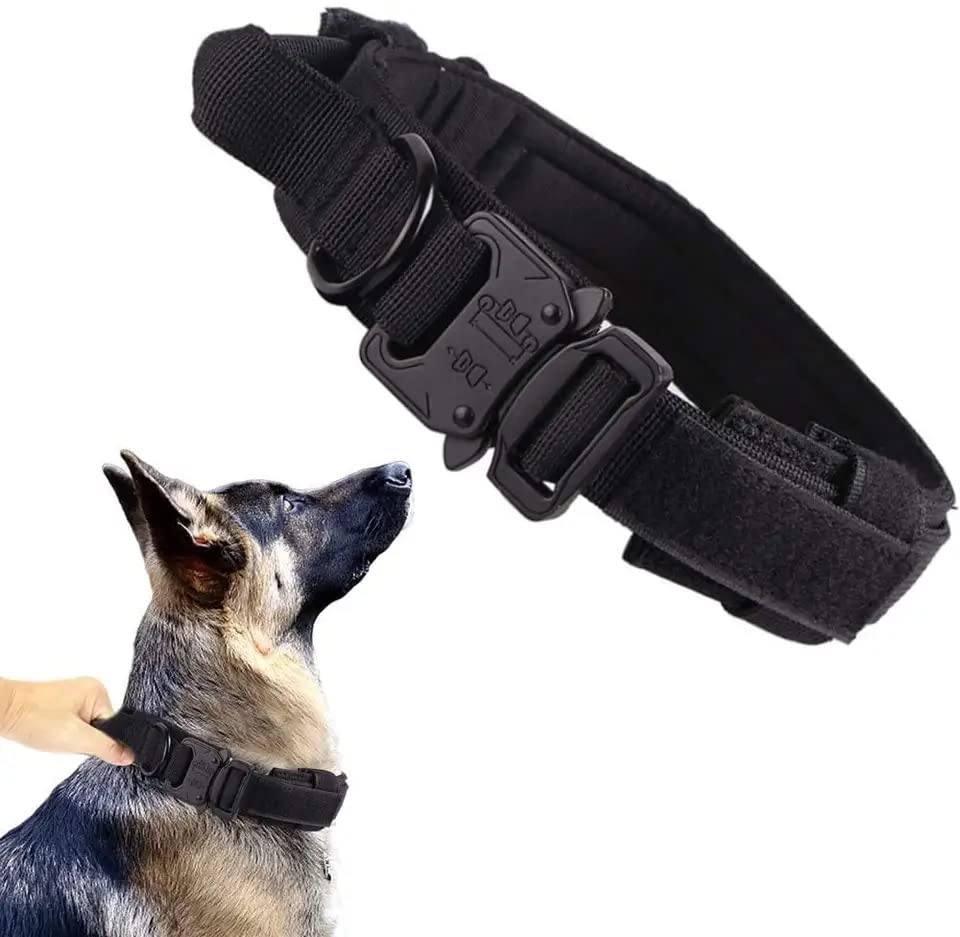 PawLites Tactical Dog Collar Dog Collar Adjustable Nylon Collar with Strap Handle Dog Training Collar Quick Release Metal Buckle (XL - 20-23.6 Inch) (Large - 16-21 Inch) (B0C594CS49) Amazon Price History, Amazon Price Tracker