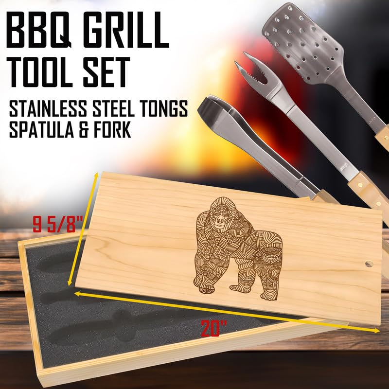 Set de Herramientas BBQ de Acero Inoxidable con Diseño Mandala miniatura 3