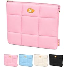 MGB Puffy Laptop Sleeve 13.3-14 inch, Quilted Puffer Laptop Case, Pink