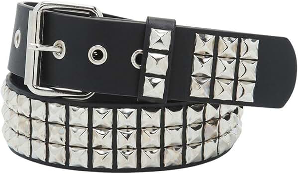 Hot Topic Three Row Pyramid Stud Belt at Amazon Women's Clothing store