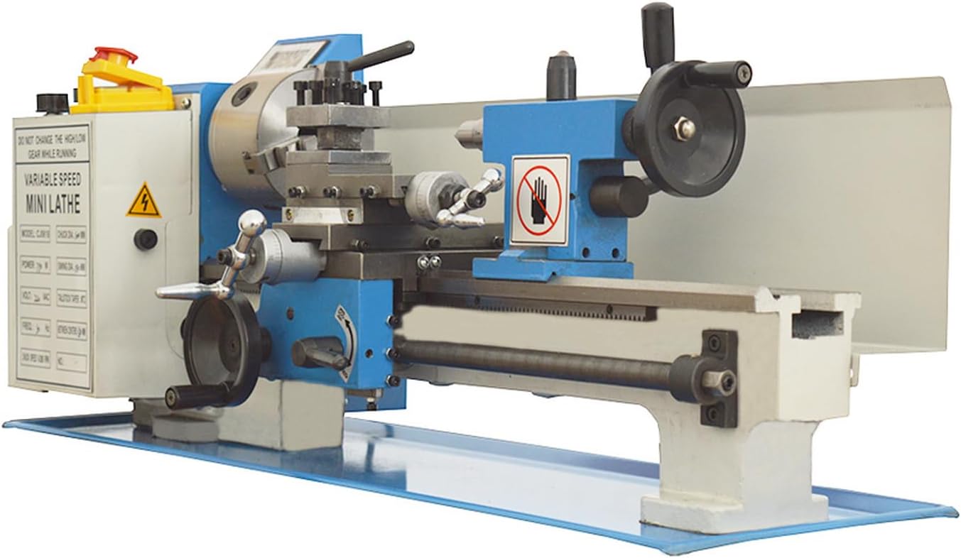 CJ0618 Metric Metal Lathe 7X14" Metal Milling Machine Bench Lathe Miniature Lathe Metalworking Lathe Milling Machine Variable Speed Lathe 110V