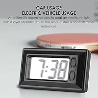 Vista 3 de GLOGLOW Reloj digital ultrafino, reloj electrónico digital LCD autoadhesivo con pantalla de calendario para tablero de automóvil, hogar, oficina