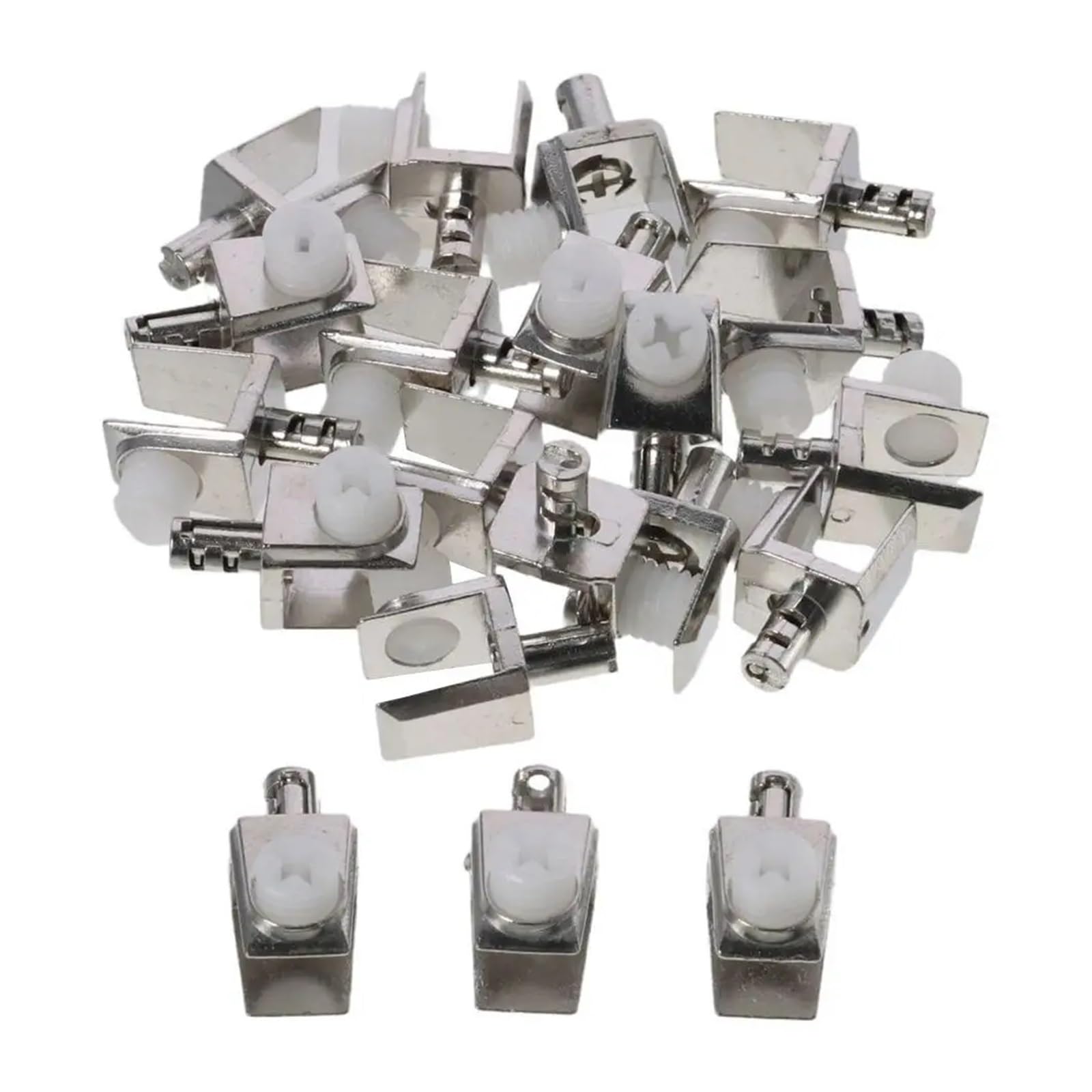 Clear Plastic Shelf Support Pegs 100pcs Corrosion-Resistant Glass Shelf Brackets Rustless Zinc Alloy Support Clip Glass Shelf Clamp Pegs Fixed Glass
