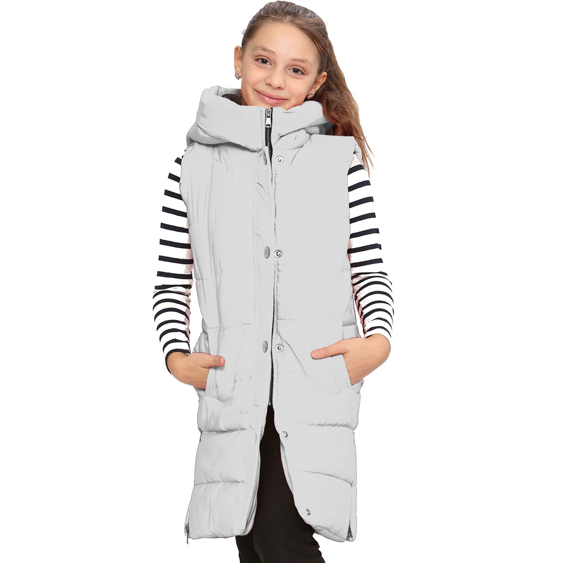 A2Z 4 Kids Meisjes Omlaag Vest Modieus Oversized Met Capuchon Gestoffeerd - Gilet 934 Pink 11-12