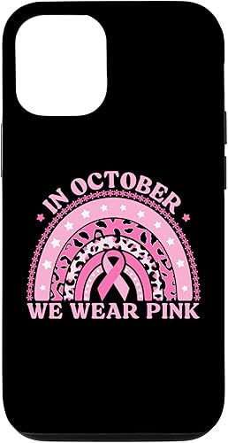 Miniatura 4 de iPhone 13 Pro Max En octubre usamos funda para cáncer de mama de leopardo rosa arcoíris 2023