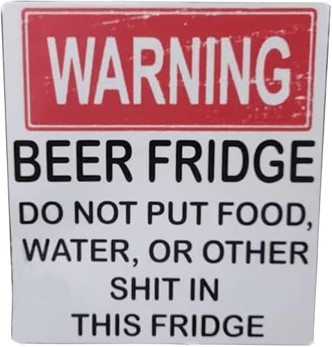 Imán para nevera de cerveza, divertido letrero de advertencia para hombre, cueva de hombre, letreros vintage decorativos y duraderos, divertidos