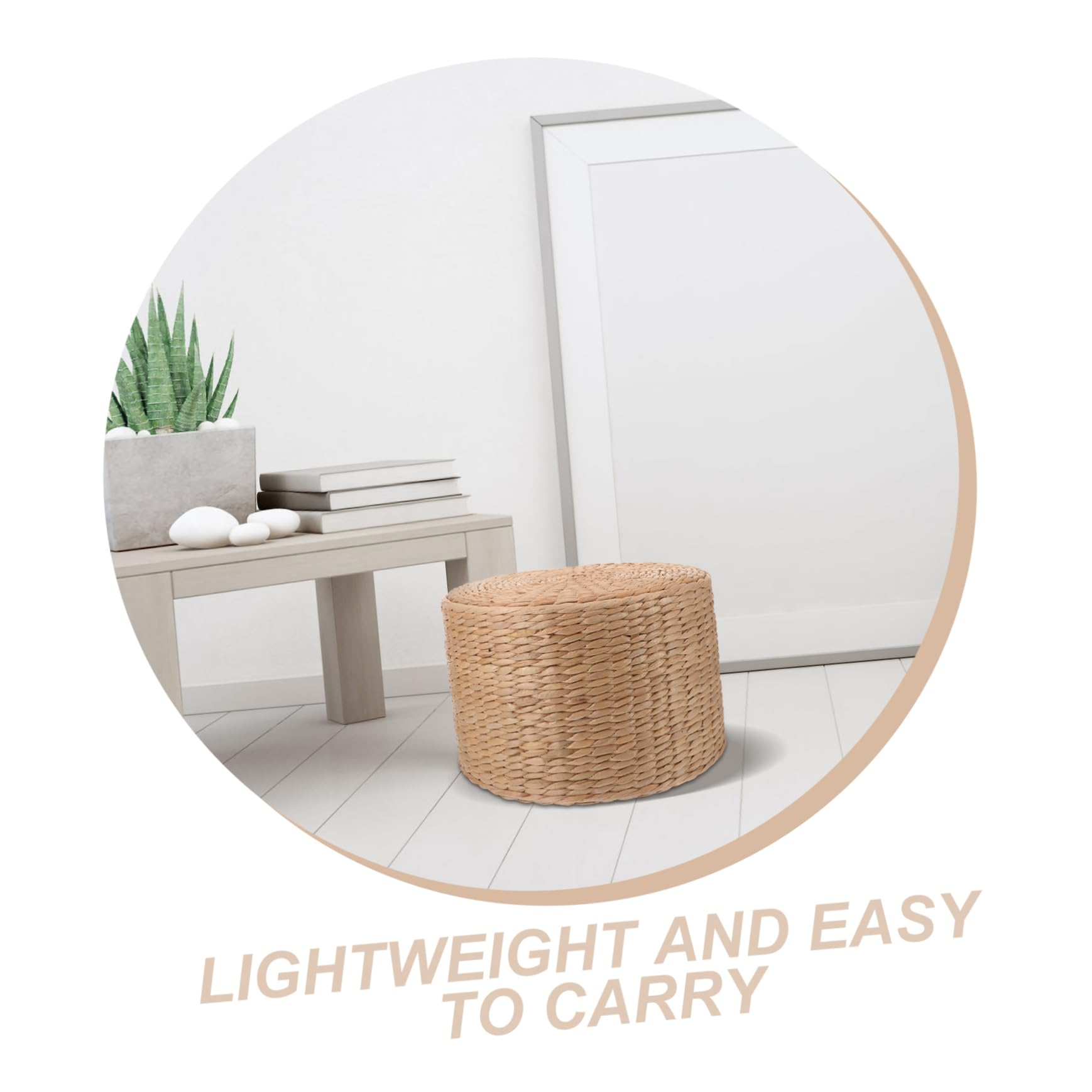 Didiseaon Pouf da Giardino per Bambini in Paglia Intrecciata, Sgabello Piccolo Multifunzione per Cambiare le Scarpe, Design Adorabile e Leggero, per Ambienti Esterni