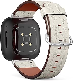 CJBROES Replacement Leather Watch Band, Compatible with Fitbit Versa 3 and Fitbit Sense of Wristband Bracelet Accessory - Cacti