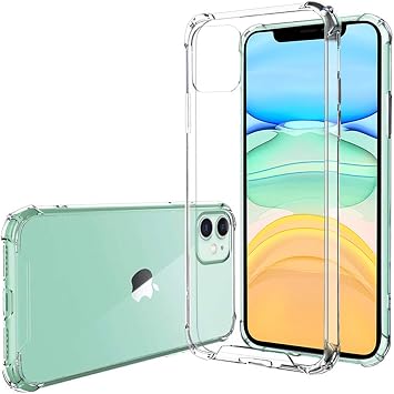 Hually Case for iPhone 116.1'',Crystal Clear Shock-Absorption Protective Cover,Ultra Thin Drop-Protection Case for iPhone 11