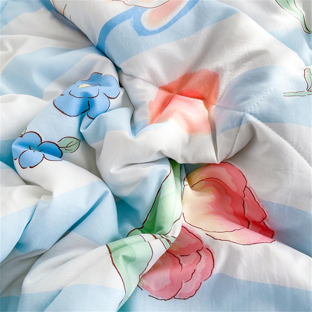 Odot Couvre Lit Matelassé 2 Personnes Imprimé Floral Été Réversible Dessus de Lits et Couvre-Lits Boutis Doux et Confortable Microfibre Jeté de Lit Matelassage Jeté de Canapé (Rose,220x240cm