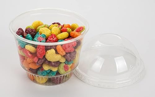 Vista 8 de Golden Apple, 5oz-30sets de vasos de plástico transparente para helado, tazas de postre, cuenco de aperitivos con tapas de cúpula sin agujero