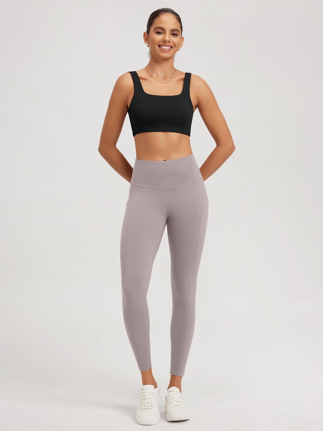 ODODOS Square Neck Sports Bra for Women Wirefree Non Padded Yoga Tank Workout Crop Tops - Image 4