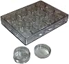 BIN BUDDY 12 Piece Clear Plastic Round Box Set | Screw-On Lids | 1.25 3.2 cm Diameter Jars | Efficient Storage & Display