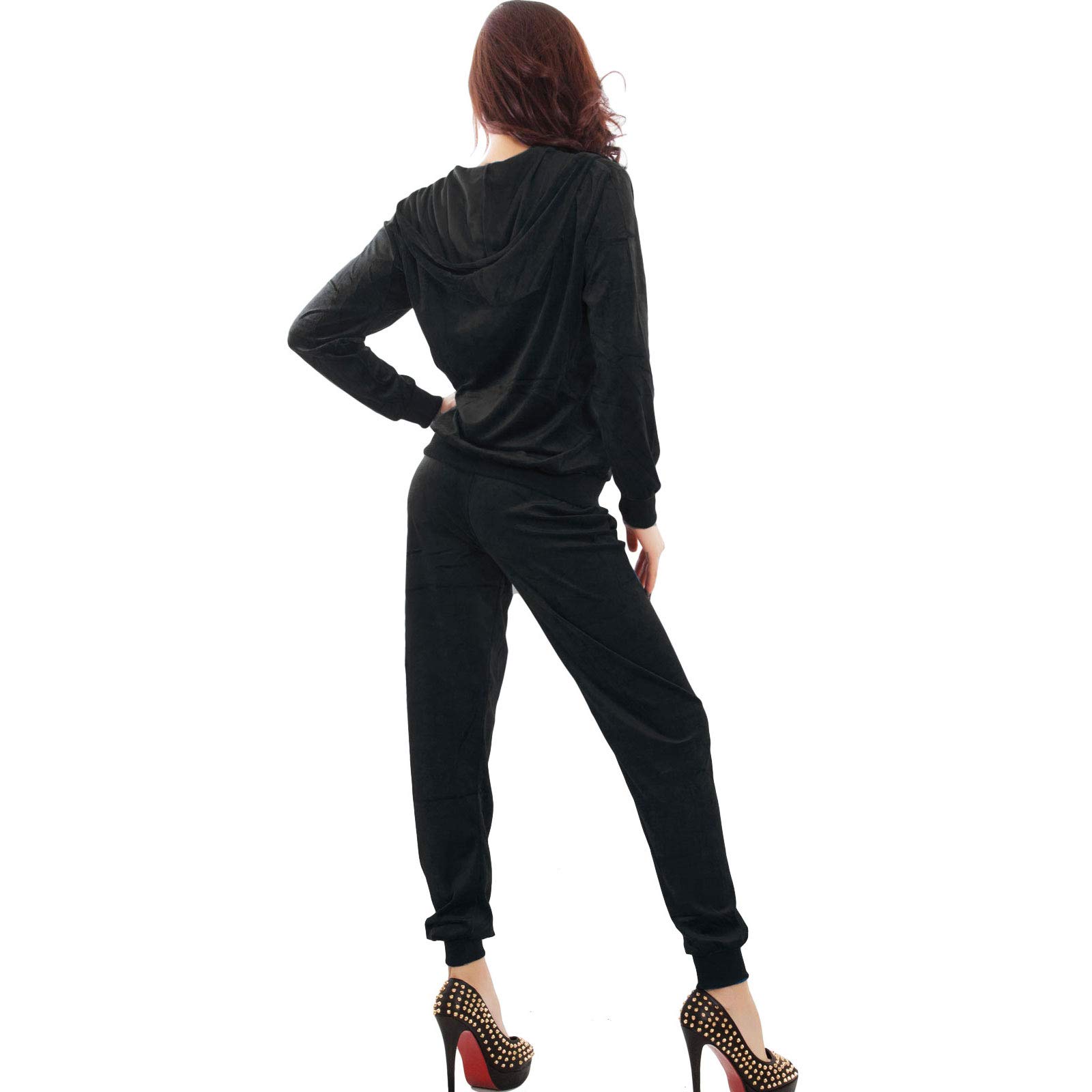 Toocool - Tuta Donna Velluto Velour CINIGLIA Velluto Giacca Zip Cappuccio LO-F201