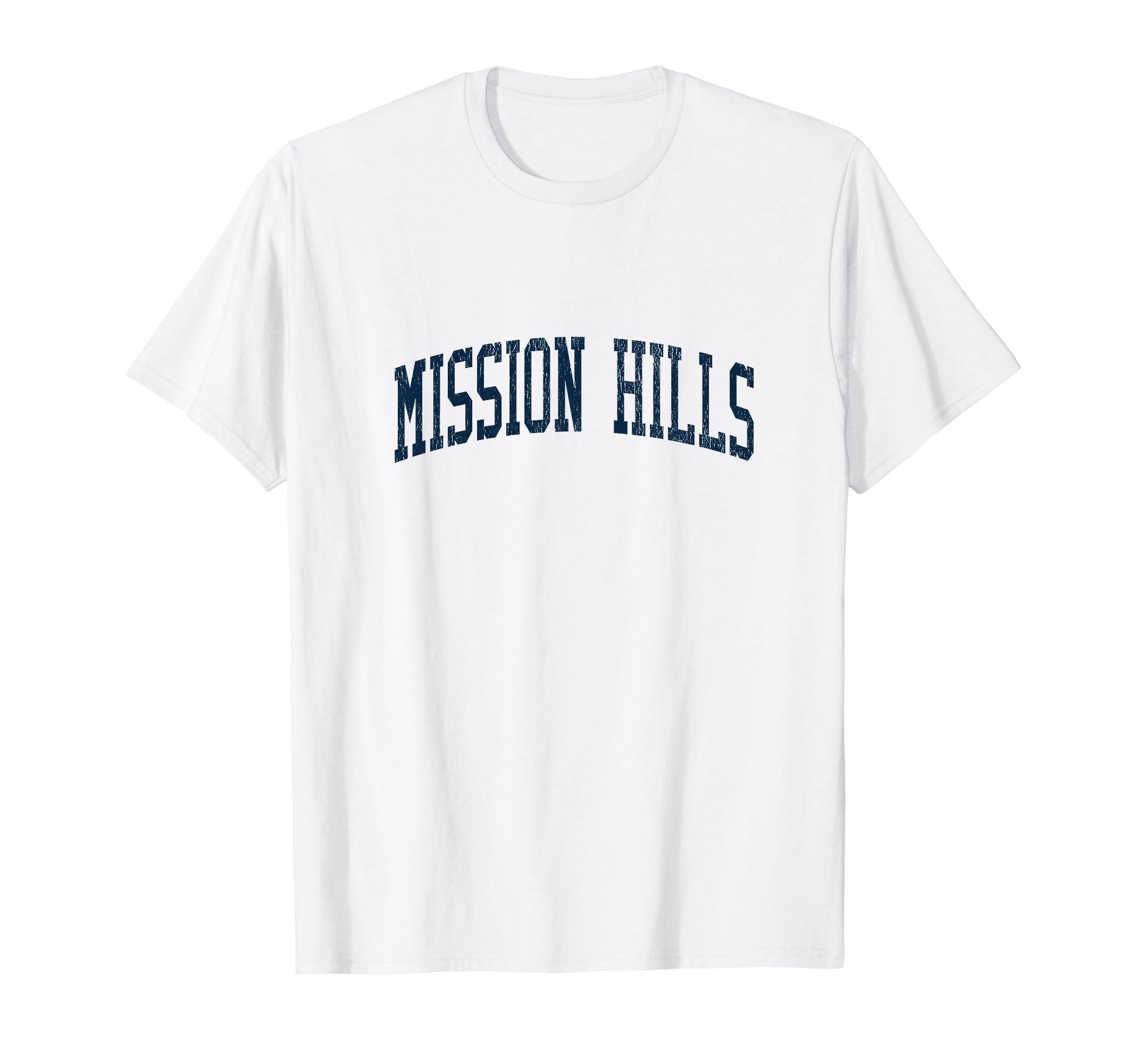Mission Hills CA Vintage Athletic Sports JSN2 Navy Print T-Shirt